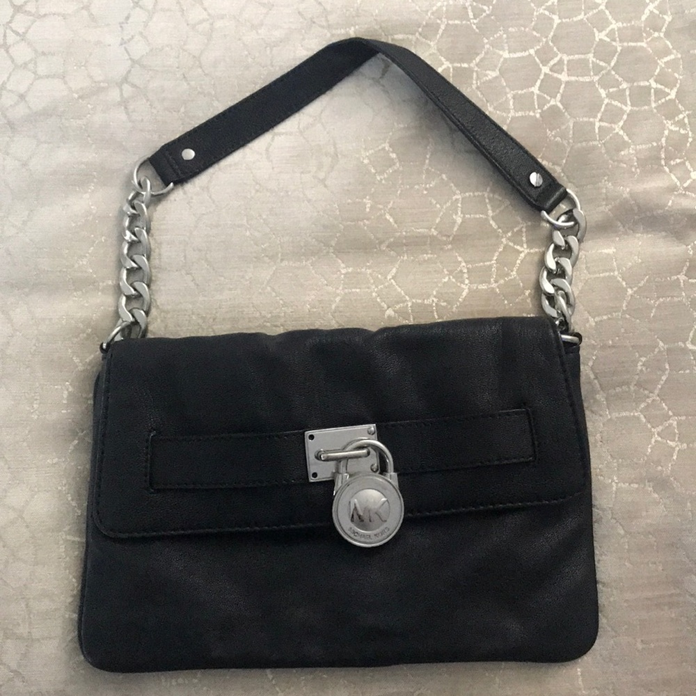Michael Kors black shoulder bag with lock